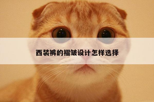 西装裤的褶皱设计怎样选择